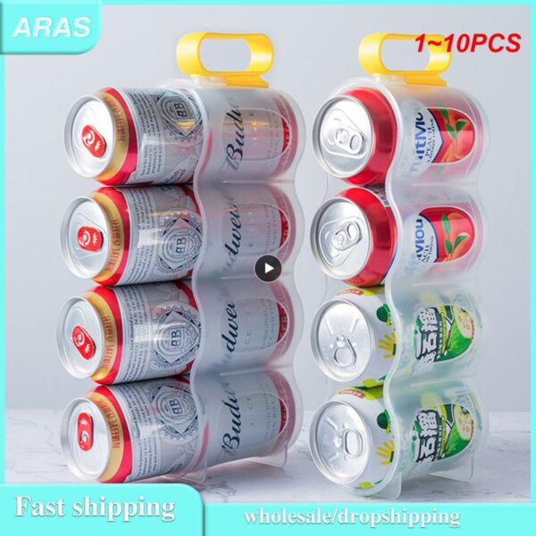 1~10PCS Hole Beverage Soda Drink Can Organizer Racks Fridge Drink Bottle Holder Beer Refrigeration Shelf Home Kitchen Storage