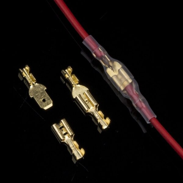 100Pcs/Lot 2.8/4.8/6.3mm Female Male Crimp Terminal Wire Connector Gold Brass/Silver Car Speaker Electrical Cable Terminals Kit - Image 2
