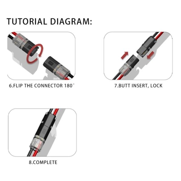 10PCS Fast Pluggable Wire Connector 2Pin Splice Electrical Cable Crimp Terminals For Wires Wiring LED Car Connectors 22-20AWG - Image 3