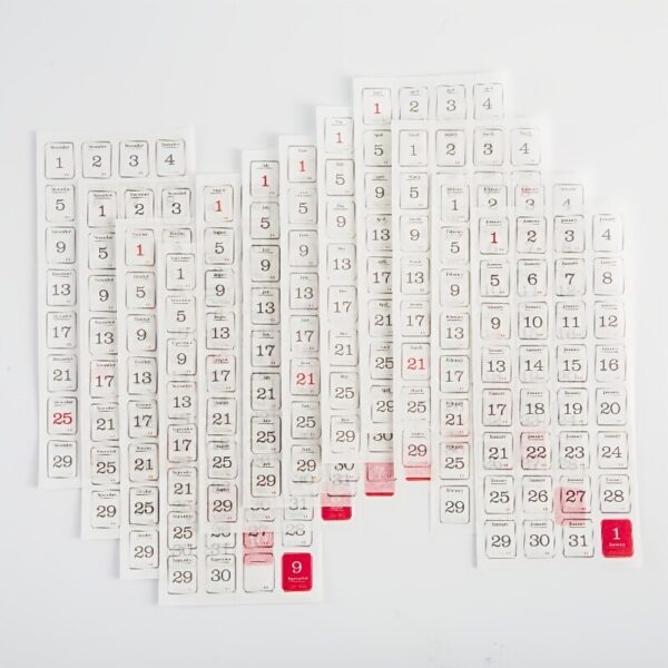 12pcs/pack 365 days notebook background decoration calendar note stickers Planner hand made Collage material - Image 2