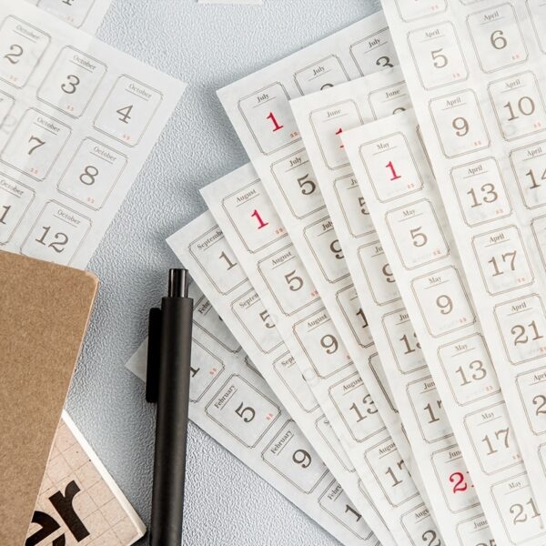 12pcs/pack 365 days notebook background decoration calendar note stickers Planner hand made Collage material - Image 3