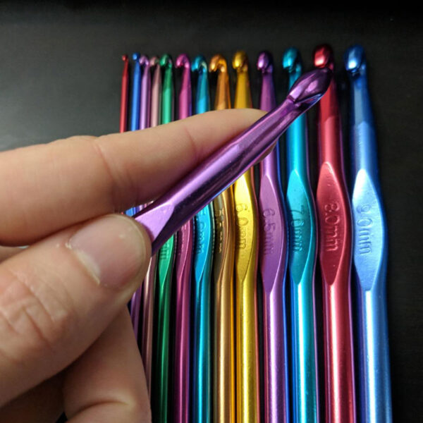 14 Sizes 2-10mm Multicolor Aluminum Handle Crochet Hooks for Crocheting, , Knitting Needles for Yarn Craft, - Image 5