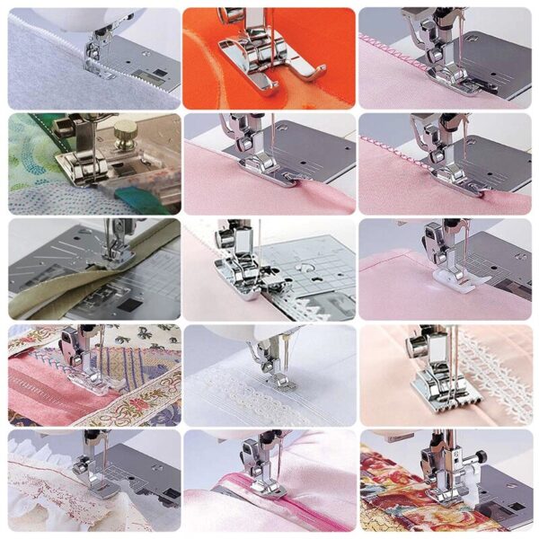 15/42/82PCS Sewing Machine Presser Foot Press For Brother Singer Kit Braiding Blind Stitch OverLock Zipper Ruler Parts Accessory - Image 4