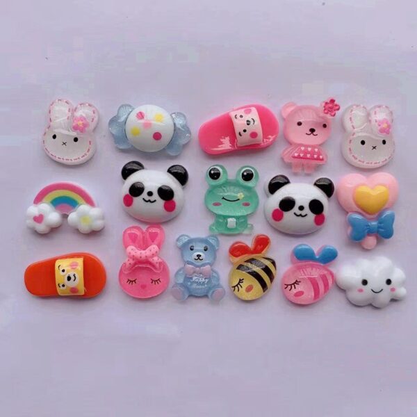 16 Pcs/Bag Mixed Style Color Resin Cute Animal Nail Art Phone Case Hairpin Fridge Handmade DIY Charms Accessory Decoration - Image 2