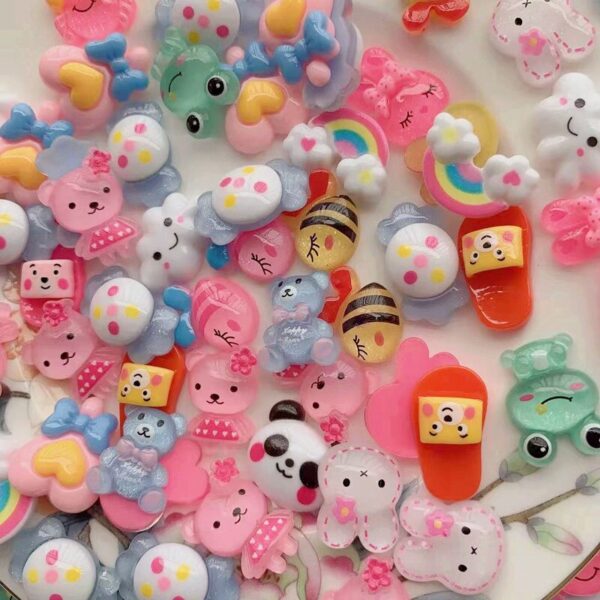 16 Pcs/Bag Mixed Style Color Resin Cute Animal Nail Art Phone Case Hairpin Fridge Handmade DIY Charms Accessory Decoration - Image 3