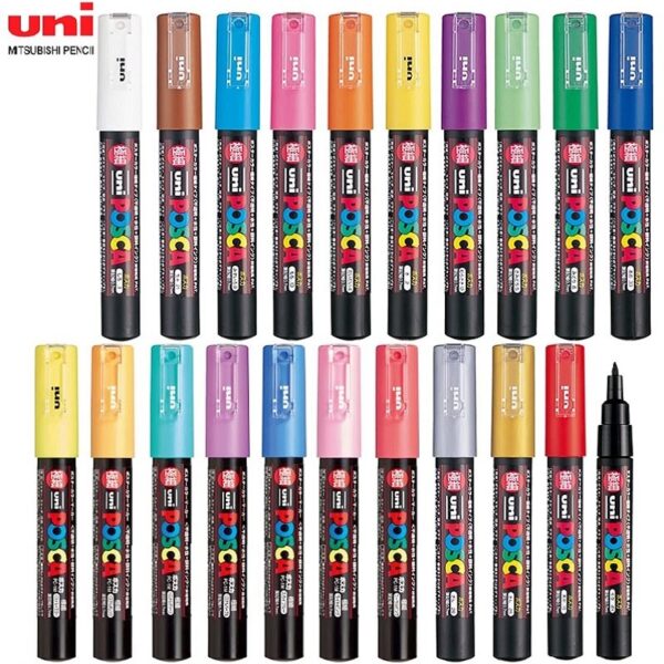1PCS Uni POSCA Colores Acrylic Marker Pen PC-1M Plumones Rotuladores POP Poster Pen/Graffiti Advertisement School Art Supplies