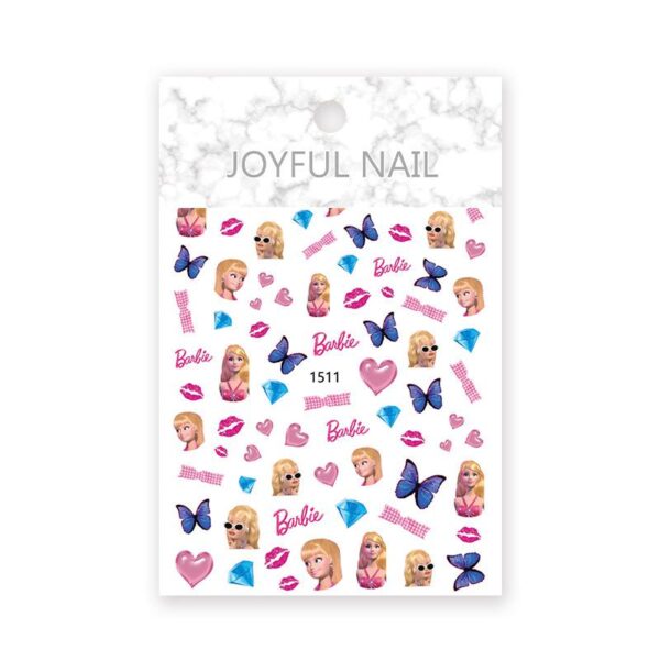 1Pcs Diy Barbie Kawaii Nail Stickers Anime Children Girls Cartoon Cute Doll Nails Art Patch Decals Manicure Decoration Gifts Toy - Image 6
