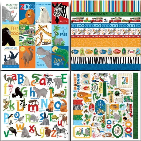 20sheets Retro Zoo Adventure Material Sticker Kids Diy Tool Computer Stickers for Water Bottles Waterproof Arts Crafts - Image 5