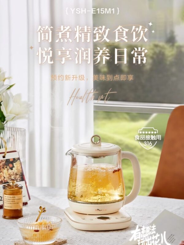 220V Bear Health Pot Household HealthCare Pot Multi-Functional Office Small Glass Tea Maker Tea Kettle Tea Brewing Pot Health - Image 5