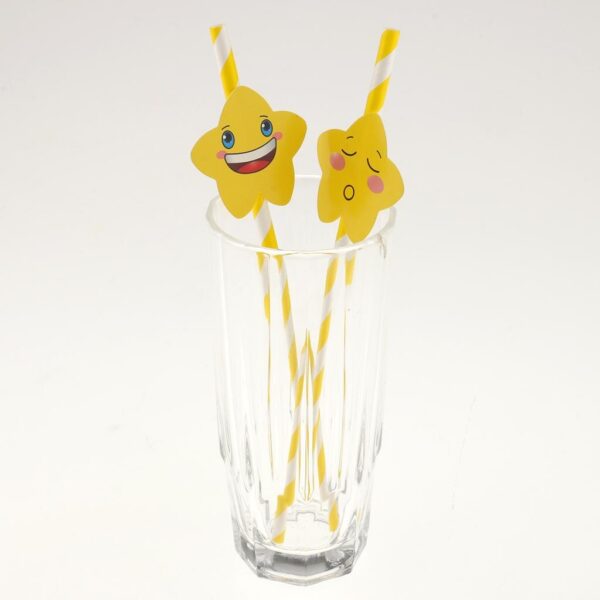 30pcs Yellow Paper Disposable Drinking Straws for Party Baby Shower Decor - Image 4