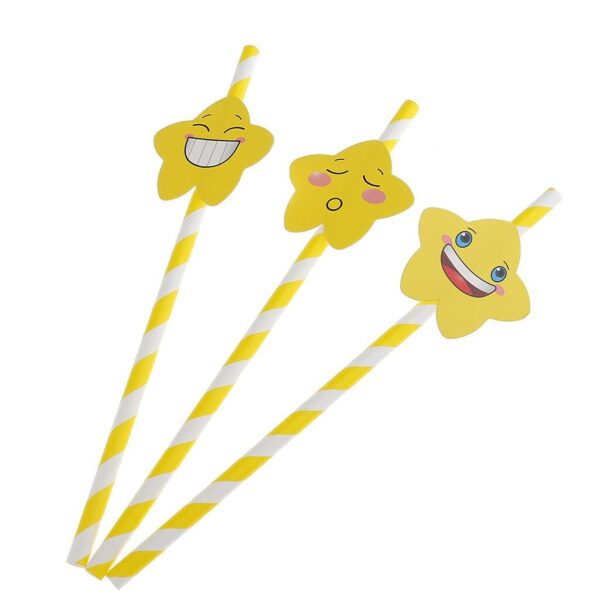30pcs Yellow Paper Disposable Drinking Straws for Party Baby Shower Decor - Image 5