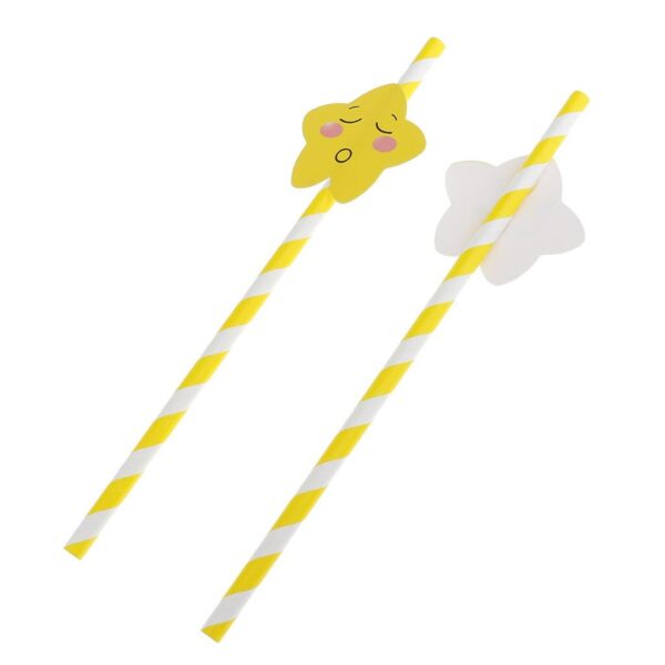 30pcs Yellow Paper Disposable Drinking Straws for Party Baby Shower Decor - Image 6