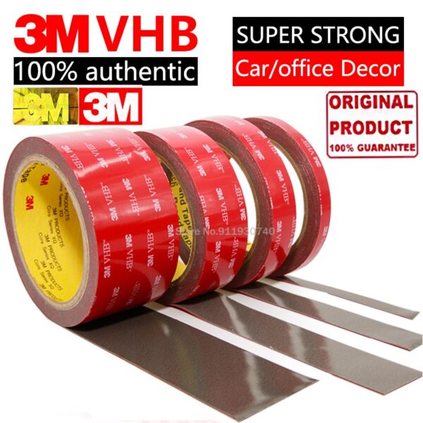 3M VHB Double Side Tape Super Strong High Temperature Gray Foam Adhesive Two Face For Car/Home Decor Wide 5-50mm Customized