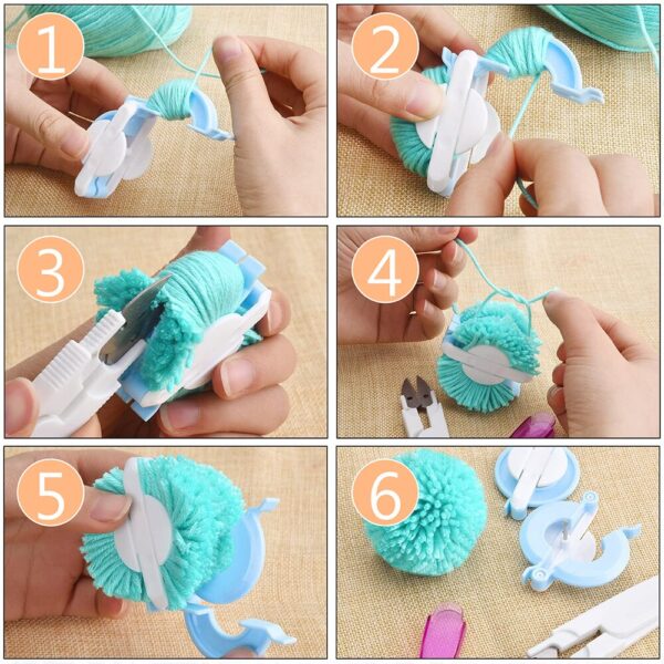 4 Sizes Portable Pompom Maker Essential Pom-pom Maker Fluff Ball Weaver Needle Craft Homen DIY Knitting Wool Home Tools - Image 3