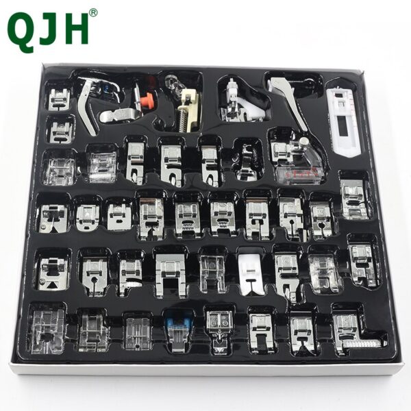 42 Pcs Of Metal Multifunctional Presser Foot Kit, Household Sewing Tools, Woven Blind Stitch/Overlock Stitch/Zipper Ruler Parts