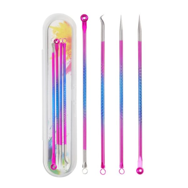 4PCS Acne Blackhead Comedone Black Spot Pimple Blemish Remover Skin Care Women Beauty Acne Treatment Pore Cleanser Needle Hook - Image 4