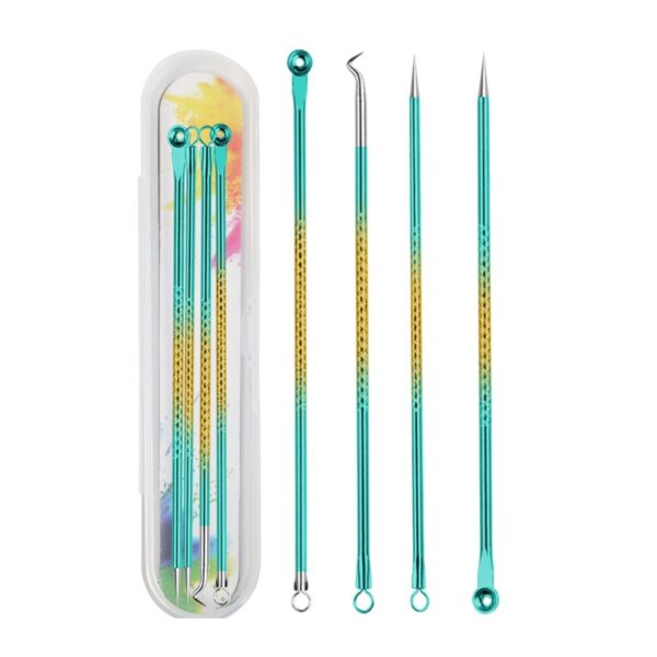 4PCS Acne Blackhead Comedone Black Spot Pimple Blemish Remover Skin Care Women Beauty Acne Treatment Pore Cleanser Needle Hook - Image 6