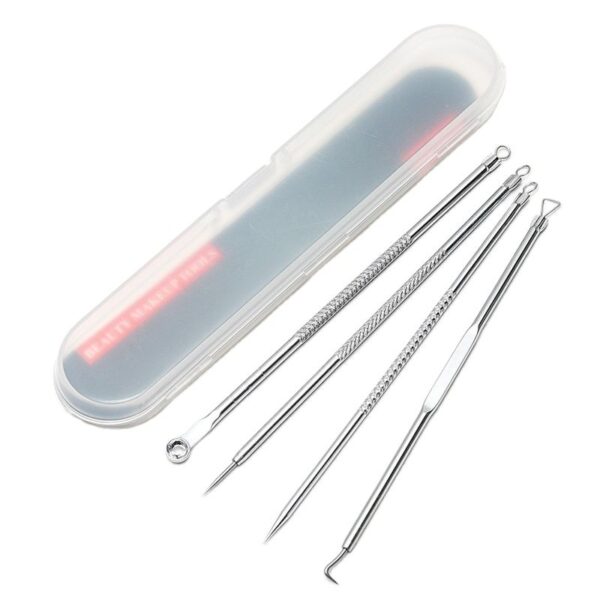 4PCS Acne Blackhead Comedone Black Spot Pimple Blemish Remover Skin Care Women Beauty Acne Treatment Pore Cleanser Needle Hook - Image 2