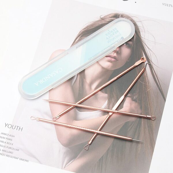4PCS Acne Blackhead Comedone Black Spot Pimple Blemish Remover Skin Care Women Beauty Acne Treatment Pore Cleanser Needle Hook - Image 5