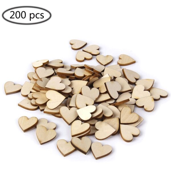 50/100/200 pcs Blank Love Heart Wood Slices Discs Unfinished Natural DIY Crafts Supplies Wedding Love Heart Handmade Decorative - Image 2