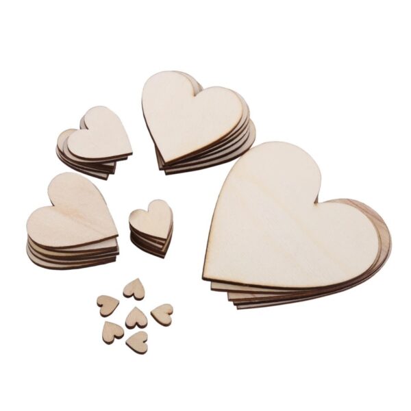 50/100/200 pcs Blank Love Heart Wood Slices Discs Unfinished Natural DIY Crafts Supplies Wedding Love Heart Handmade Decorative - Image 3