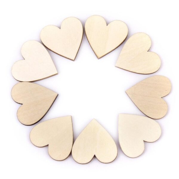 50/100/200 pcs Blank Love Heart Wood Slices Discs Unfinished Natural DIY Crafts Supplies Wedding Love Heart Handmade Decorative - Image 4