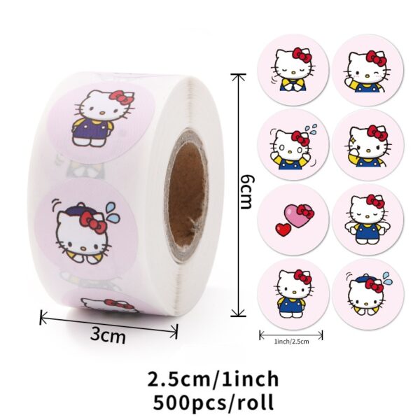 500Pcs/Roll Sanrio Stickers Kawaii Hello Kitty Melody Kuromi Cinnamoroll Luggage Graffiti Decals Kid Toy Decoration Sticker Gift - Image 2