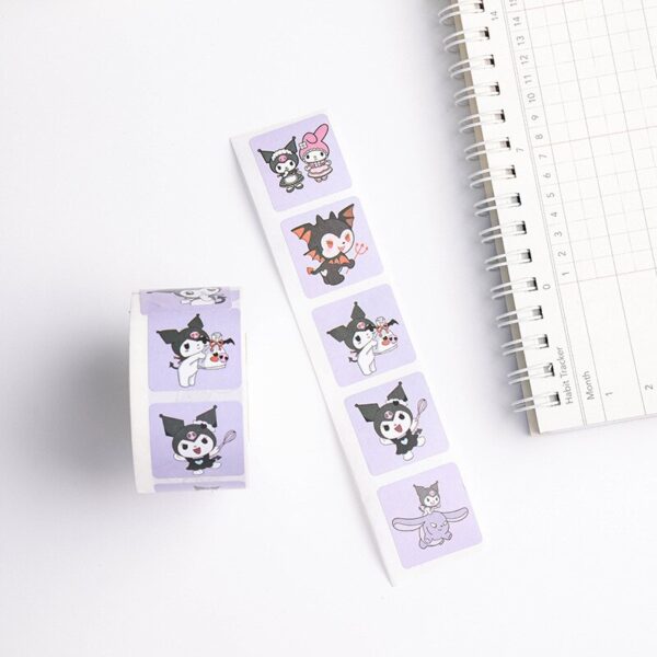 500Pcs/Roll Sanrio Stickers Kawaii Hello Kitty Melody Kuromi Cinnamoroll Luggage Graffiti Decals Kid Toy Decoration Sticker Gift - Image 5