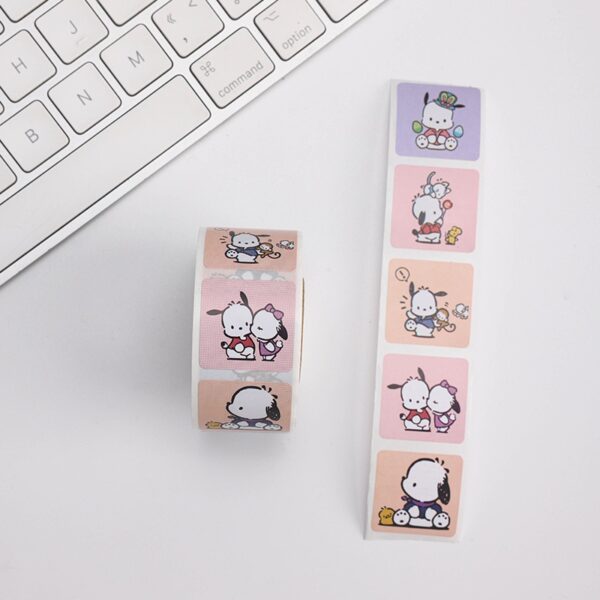 500Pcs/Roll Sanrio Stickers Kawaii Hello Kitty Melody Kuromi Cinnamoroll Luggage Graffiti Decals Kid Toy Decoration Sticker Gift - Image 6