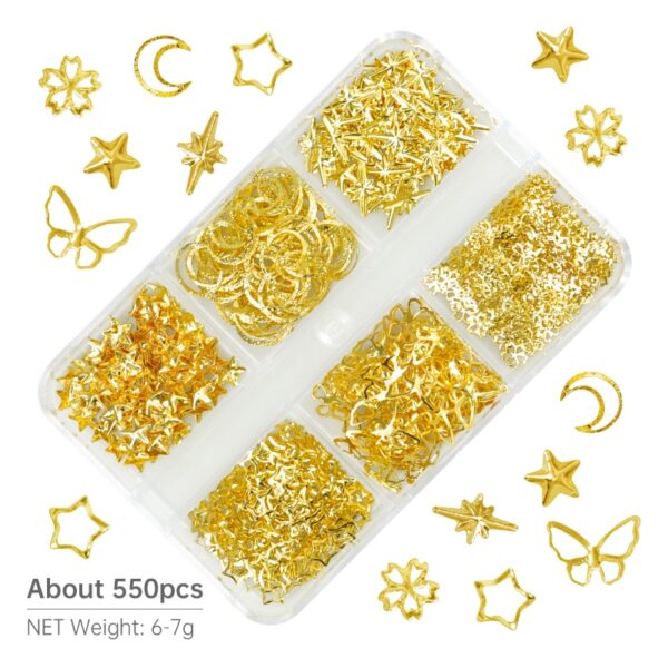 550pcs/box Metallic Butterfly Epoxy Accessories Stars Moon Resin Mold Silicone Filler Pendant Jewelry Making Nail Art DIY Crafts - Image 2