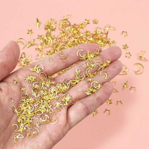 550pcs/box Metallic Butterfly Epoxy Accessories Stars Moon Resin Mold Silicone Filler Pendant Jewelry Making Nail Art DIY Crafts - Image 4