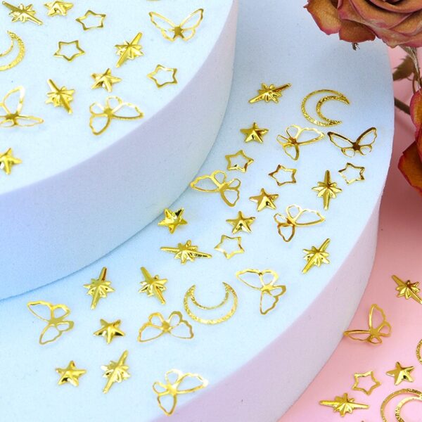 550pcs/box Metallic Butterfly Epoxy Accessories Stars Moon Resin Mold Silicone Filler Pendant Jewelry Making Nail Art DIY Crafts - Image 5