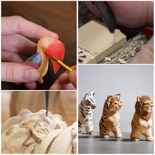 6 Pcs of basswood carving block natural smooth unfinished wood block carving art supplies beginner DIY wood crafts - Image 3