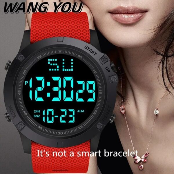 653 Men Sport Watch Multifunction Military Sports Watch Waterproof Luminous LED Digital Kids Watch Big Dial Student Electronic W
