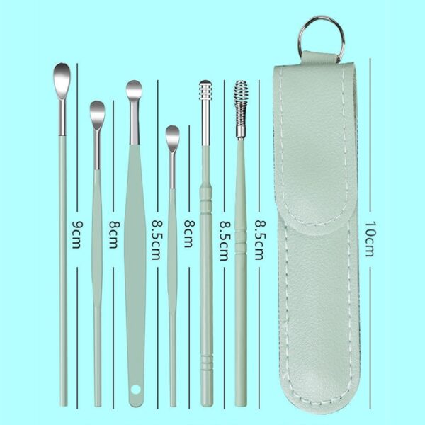 6PCS Stainless Steel Earpick Ear Cleaner Spoon Ear pick Ear Wax Removal Tool Kit Ear Spoon Care for Baby Adults Ear Care Set - Image 3