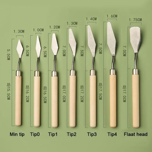 7Pcs Stainless Steel Oil Painting Knives Artist Crafts Spatula Palette Knife Mixing Knife Scraper Art Tools - Image 5