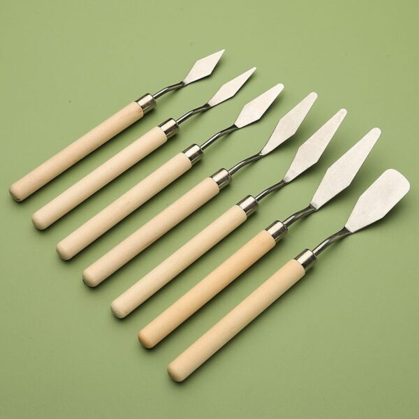 7Pcs Stainless Steel Oil Painting Knives Artist Crafts Spatula Palette Knife Mixing Knife Scraper Art Tools - Image 3