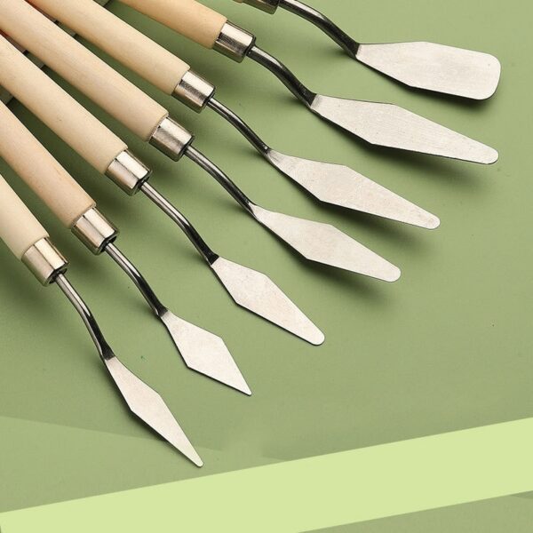 7Pcs Stainless Steel Oil Painting Knives Artist Crafts Spatula Palette Knife Mixing Knife Scraper Art Tools - Image 4