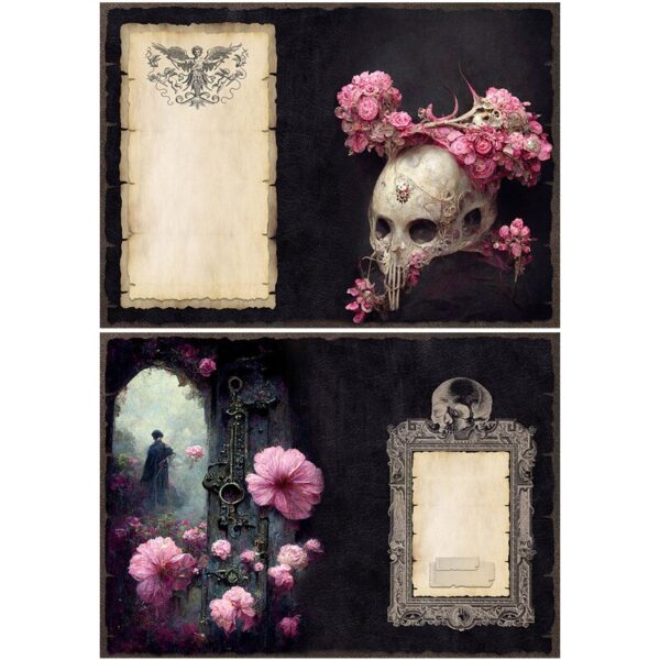 8sheets 30pcs Large Gothic Romantic Materials Sticker Diy Computer Stickers for Water Bottle Arts Crafts - Image 6