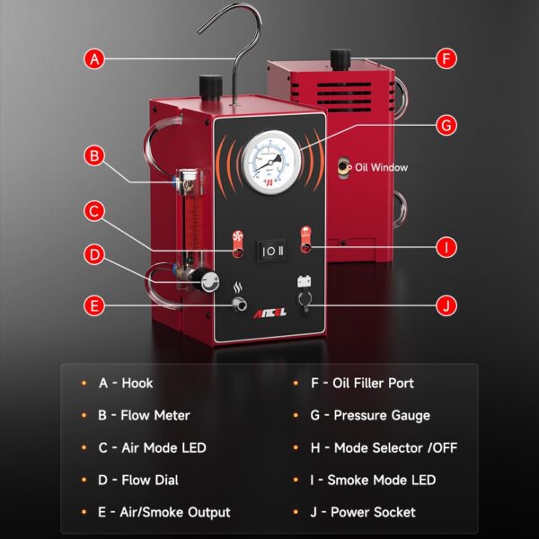 ANCEL S300 Car Evap Smoke Machine Oil Pipe Leaks Analyzer Tester Fuel Pipe Leakage Generator Auto EVAP System Diagnostic Tools - Image 4