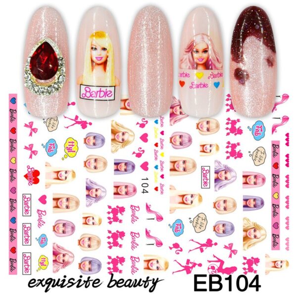 Anime Barbie Party Princess Cartoon Children Nail Art Sticker Kawaii Y2K Girls Diy Toy Waterproof Sticker Case Bag Decor Gifts - Image 2