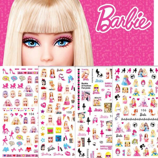 Anime Barbie Party Princess Cartoon Children Nail Art Sticker Kawaii Y2K Girls Diy Toy Waterproof Sticker Case Bag Decor Gifts