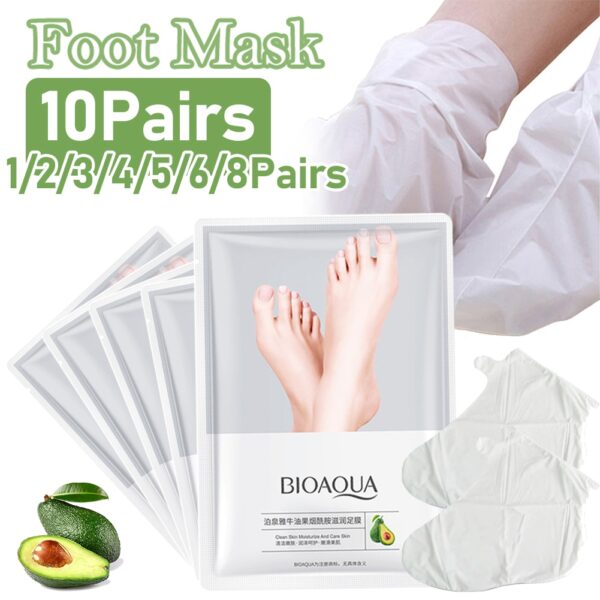Avocado&Niacinamide Foot SPA Pedicure Socks Natural Exfoliating Socks Moisturing Foot Peel Mask for Beauty & Personal Care - Image 2