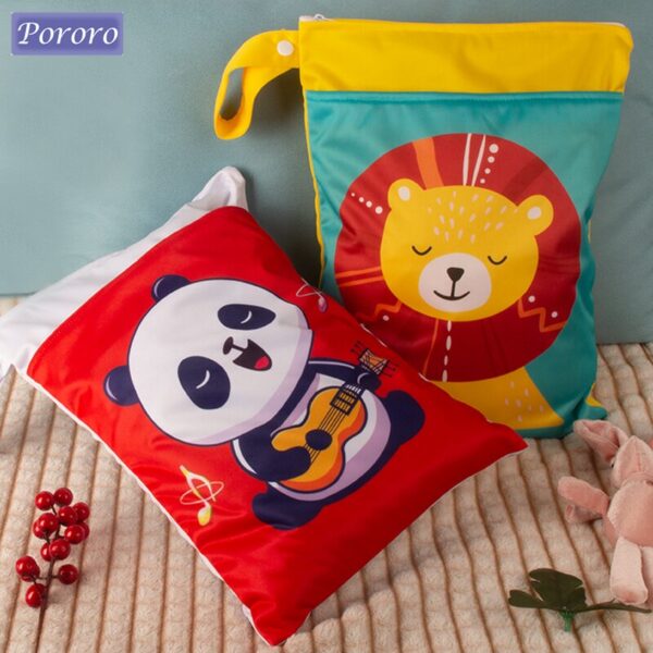 Baby Diaper Bag Waterproof Wet Dry Nappy Zipper Handbag Stroller Carry Pack Travel Outdoor Wet Bag Daycare Soiled Baby Items Bag