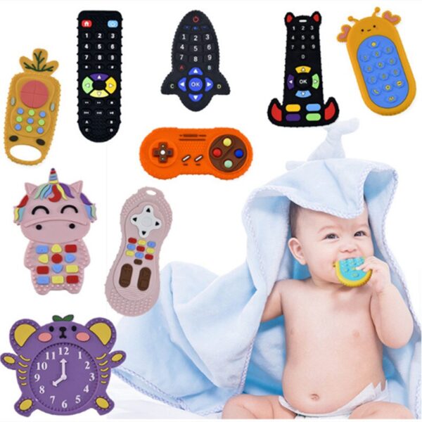 Baby Silicone Teething Toys Remote Control Shape Teether Infant Chew Toys Relief Teeth Gum Sensory Toy for Babies 6 12 Months - Image 2