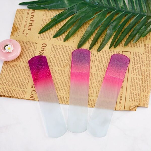 Beauty Salon Sand Blasting Big Glass Nail File Block Custom Logo Nail File Tempered Glass - Image 3