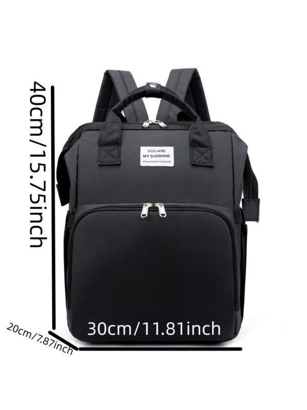 Black Oxford Waterproof Storage Bag for Mommy's and Baby's Items Perfect for Traveling Maternity Bag Baby Organizer - Image 2