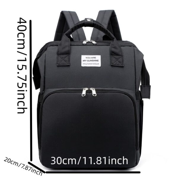 Black Oxford Waterproof Storage Bag for Mommy's and Baby's Items Perfect for Traveling Maternity Bag Baby Organizer - Image 4