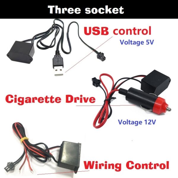 Car Environment El Wire LED USB Flexible Neon Interior Lights Assembly RGB Light For Automotive Decoration Lighting Accessories - Image 3