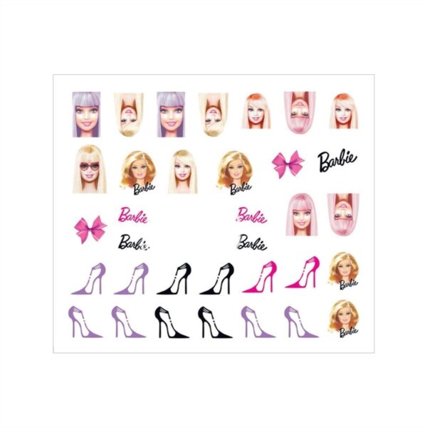 Cartoon Barbie Nail Stickers for Female Kawaii Princess Y2K Girls Tearable Nail Art Watermark Stickers Children Diy Toy Gifts - Image 3